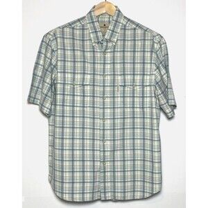 Woolrich Plaid Button-Down Shirt Men's Large Short Sleeve #Outdoors #sportsman
